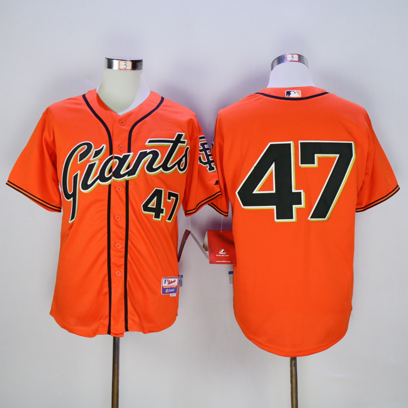 Men San Francisco Giants #47 Cueto Orange MLB Jerseys